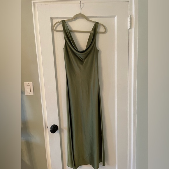 TED BAKER KINSEYY COWL NECK MIDI SLIP DRESS - Green - Picture 2 of 3
